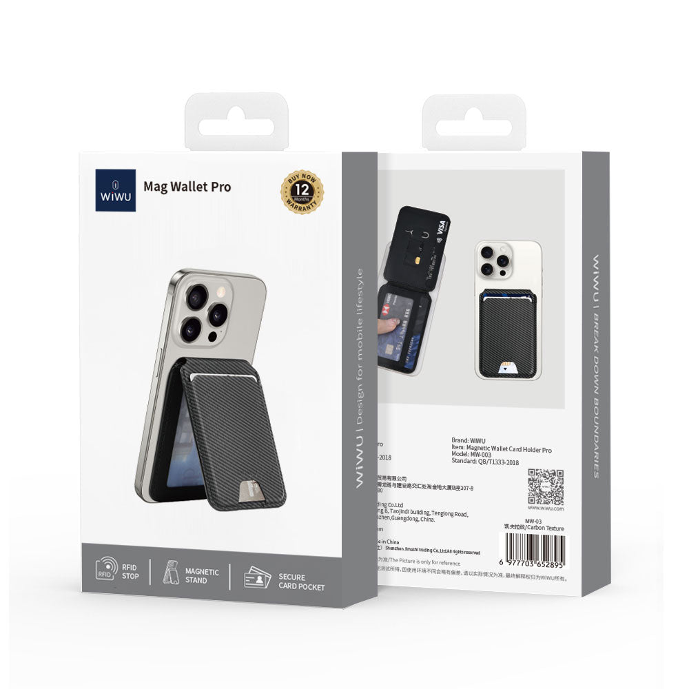 Wiwu MW-003 Mag Wallet Standlı Magnetik Kartlık Siyah