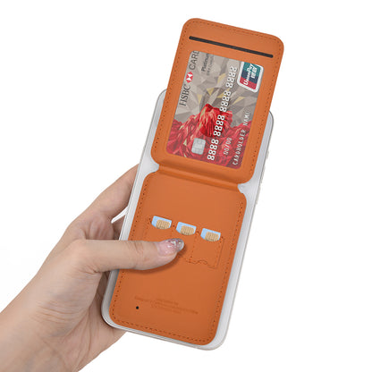 Wiwu MW-005 Magnetik Standlı Kartlık Qi Kablosuz Şarj Uyumlu FindMy Özellikli Mag Wallet Kahverengi