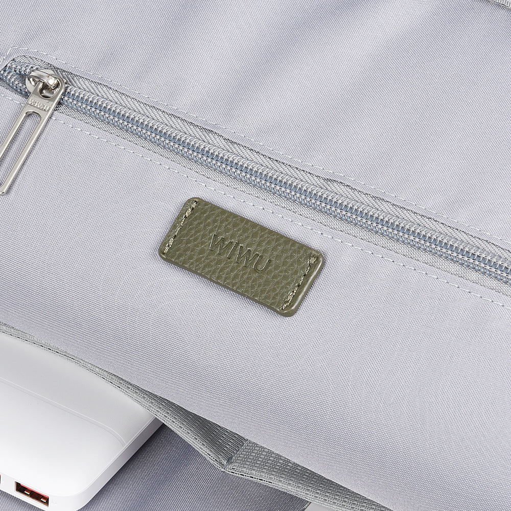 Wiwu Osun Serisi Metal Logolu PU Deri Laptop Sırt Çantası Siyah