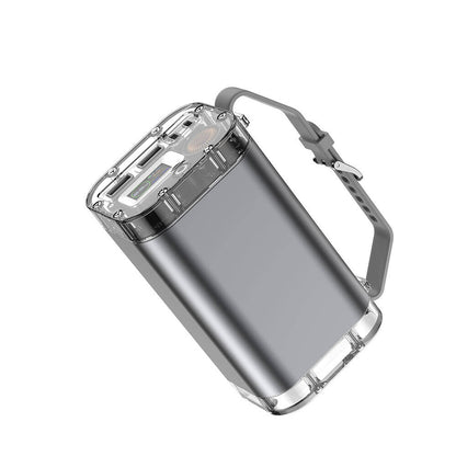 Wiwu P003 Dijital Ekranlı Fenerli SOS İşlevli Taşınabilir Powerbank 40000mAh 100W IP67 Gri