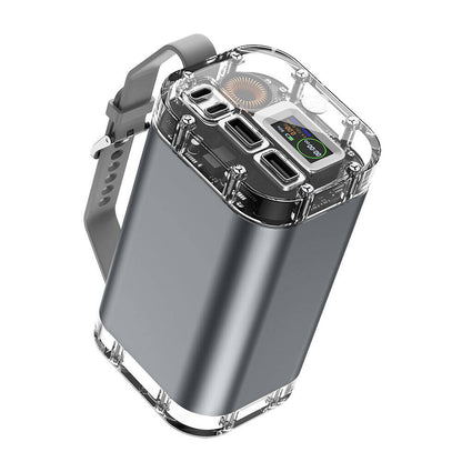 Wiwu P003 Dijital Ekranlı Fenerli SOS İşlevli Taşınabilir Powerbank 40000mAh 100W IP67 Gri