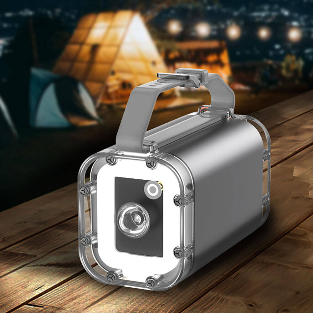 Wiwu P003 Dijital Ekranlı Fenerli SOS İşlevli Taşınabilir Powerbank 40000mAh 100W IP67 Gri