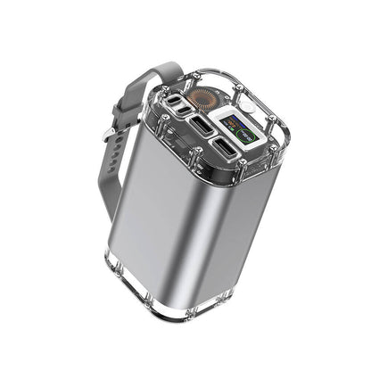 Wiwu P003 Dijital Ekranlı Fenerli SOS İşlevli Taşınabilir Powerbank 40000mAh 100W IP67 Gri