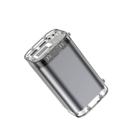 Wiwu P003 Dijital Ekranlı Fenerli SOS İşlevli Taşınabilir Powerbank 40000mAh 100W IP67 Gri