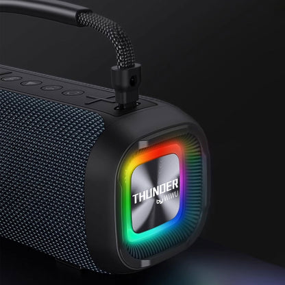 Wiwu P17 Çift Mikrofonlu Thunder Bluetooth Speaker Hoparlör TF Card/Flash Disk Suya Dayanıklı V5.3 Lacivert