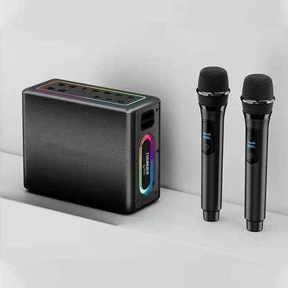 Wiwu P19 Thunder Bluetooth Speaker Hoparlör ve Karaoke Bluetooth Çift Mikrofon Siyah