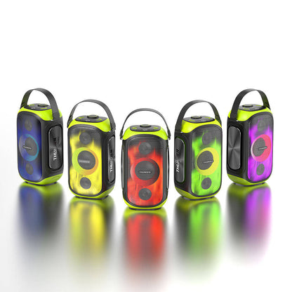 Wiwu P20 Thunder Bluetooth Speaker Hoparlör ve Karaoke Bluetooth Mikrofon Siyah-Yeşil