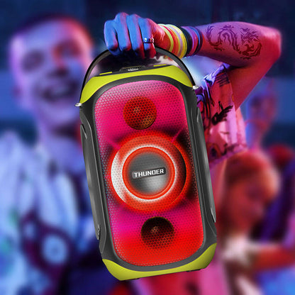 Wiwu P20 Thunder Bluetooth Speaker Hoparlör ve Karaoke Bluetooth Mikrofon Siyah-Yeşil