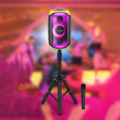 Wiwu P20 Thunder Bluetooth Speaker Hoparlör ve Karaoke Bluetooth Mikrofon Siyah-Yeşil