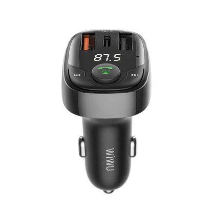 Wiwu PC600 36W Hızlı Şarj Destekli Dijital Göstergeli Bluetooth FM Transmitter Siyah