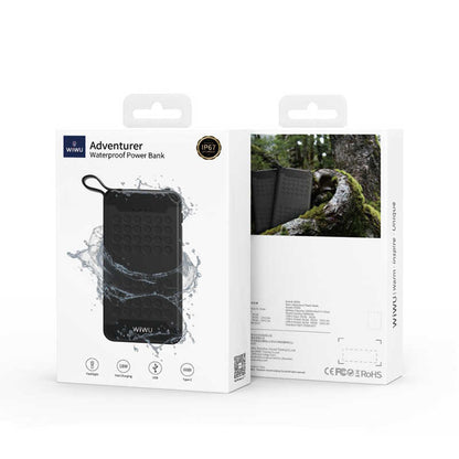 Wiwu PC905 10000 Mah Waterproof Adventurer Suya Dayanıklı Powerbank Siyah