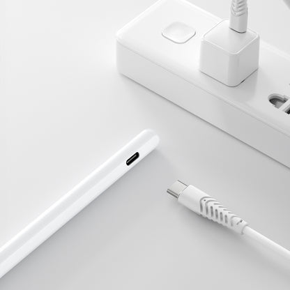 Wiwu Pencil A03 Kablosuz Şarj Özellikli Avuç İçi Reddi (Palm Rejection) ve Eğim Hassasiyeti Özellikli Dokunmatik Kalem Beyaz