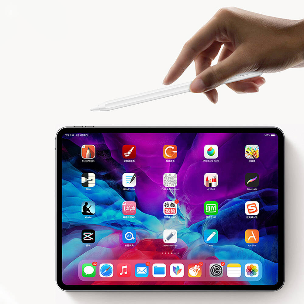 Wiwu Pencil D Aktif Kapasitif Basınçlı Universal Palm-Rejection Özellikli Dokunmatik Stylus Kalem Beyaz