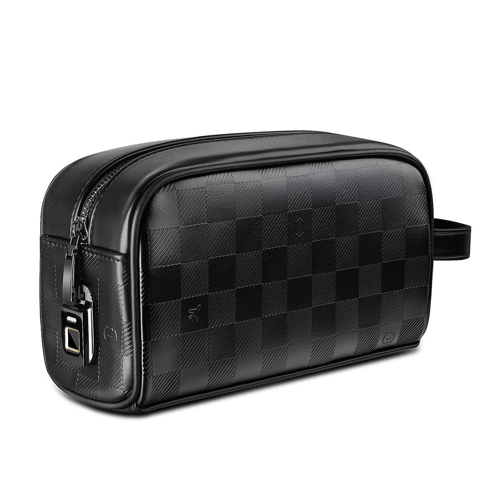 Wiwu Phantom Serisi Parmak İzi Kilitli Çok Fonksiyonlu Taşınabilir Mobil Aksesuar Çantası Siyah