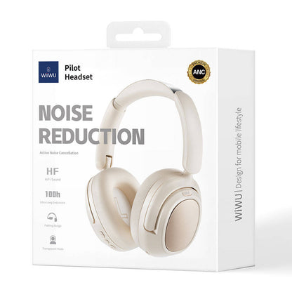 Wiwu Pilot TD-03 ANC Aktif Gürültü Önleyicili Kulak Üstü Bluetooth Kulaklık Krem