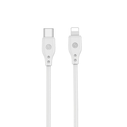 Wiwu Pioneer Wİ-C002 Ultra Esnek 30W Hızlı Şarj Özellikli Type-C to Lightning PD Kablo 1M Beyaz