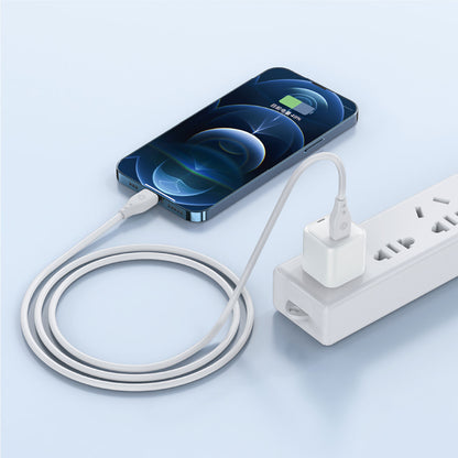 Wiwu Pioneer Wİ-C002 Ultra Esnek 30W Hızlı Şarj Özellikli Type-C to Lightning PD Kablo 1M Beyaz