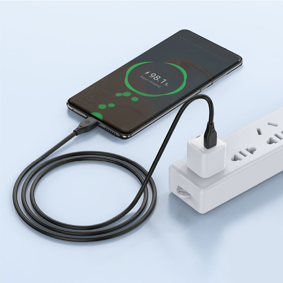 Wiwu Pioneer Wİ-C002 Ultra Esnek 67W Hızlı Şarj Özellikli Type-C To Type-C PD Kablo 1M Beyaz