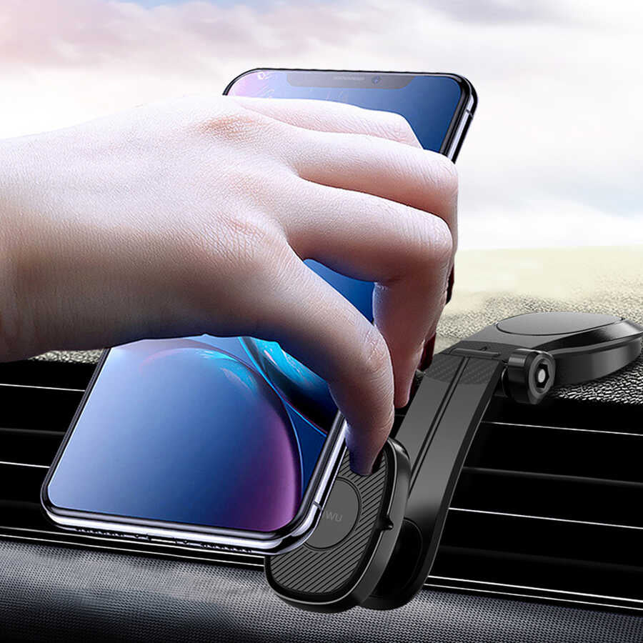 Wiwu PL900 Lotto Magnetik Araç Telefon Tutucu Siyah