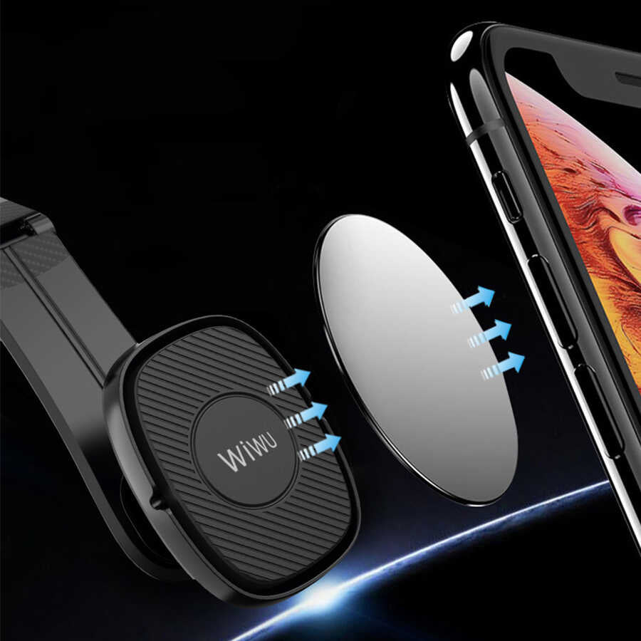 Wiwu PL900 Lotto Magnetik Araç Telefon Tutucu Siyah