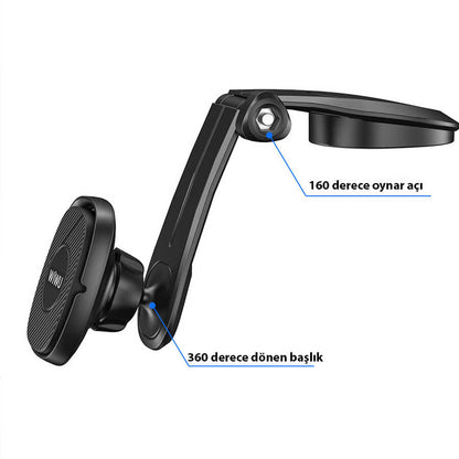 Wiwu PL900 Lotto Magnetik Araç Telefon Tutucu Siyah