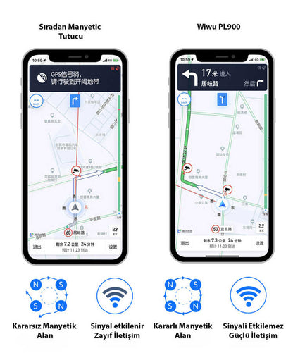 Wiwu PL900 Lotto Magnetik Araç Telefon Tutucu Siyah