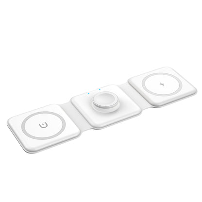 Wiwu Power Air M6 3 in 1 Mıknatıslı Kablosuz Şarj Standı Beyaz