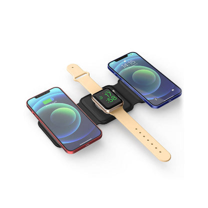 Wiwu Power Air M6 3 in 1 Mıknatıslı Kablosuz Şarj Standı Siyah