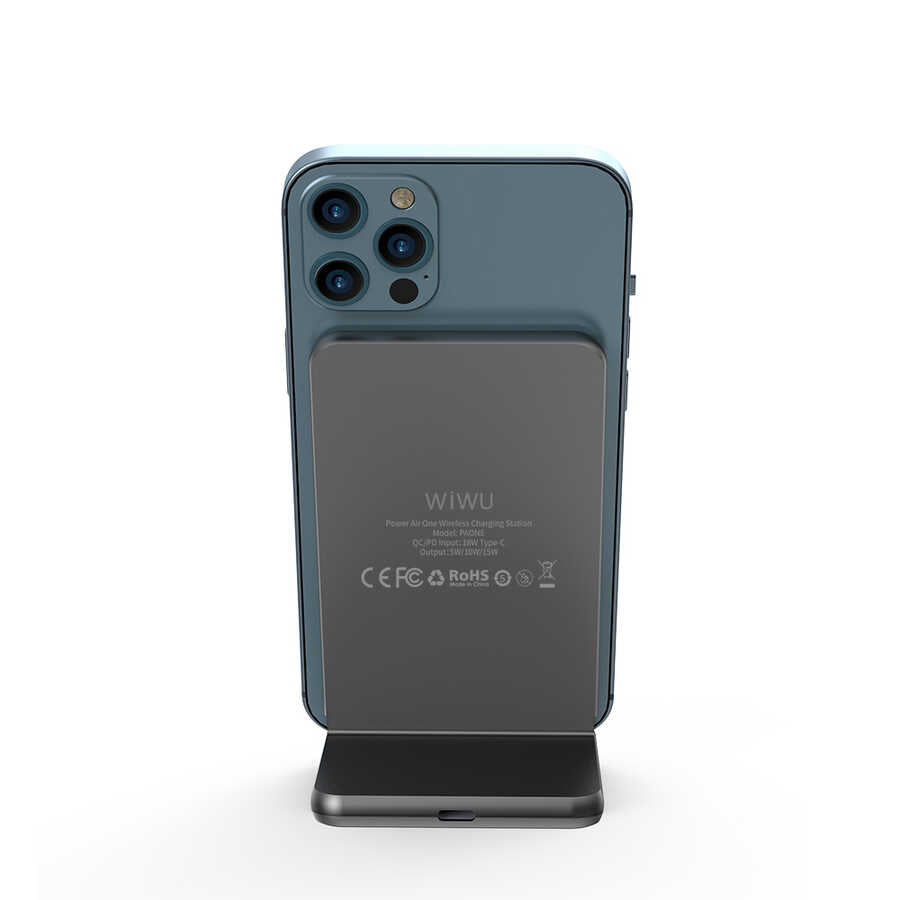 Wiwu Power Air One Kablosuz Şarj Standı Gri