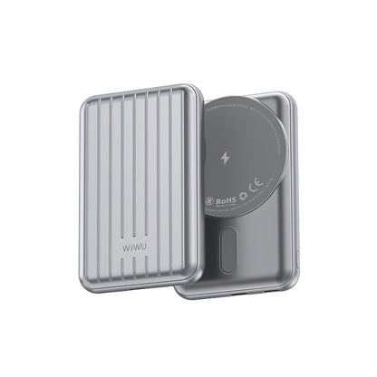Wiwu PP02 Taşınabilir Wireless Şarj ve PD Hızlı Şarj Özellikli Powerbank 15W 5000mAh Gümüş