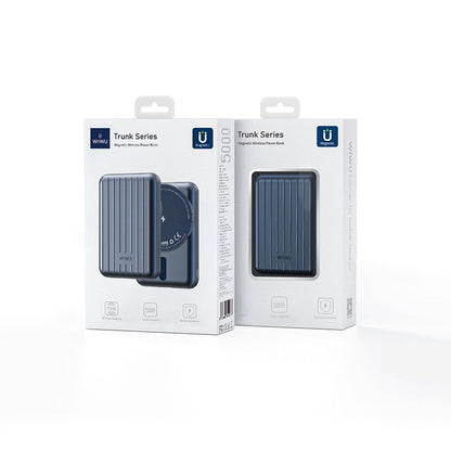 Wiwu PP02 Taşınabilir Wireless Şarj ve PD Hızlı Şarj Özellikli Powerbank 15W 5000mAh Mavi