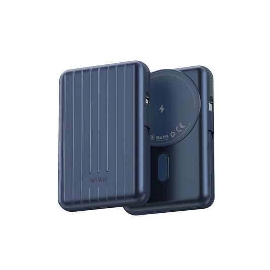 Wiwu PP03 Taşınabilir Wireless Şarj ve PD Hızlı Şarj Özellikli Powerbank 15W 10000mAh Gümüş