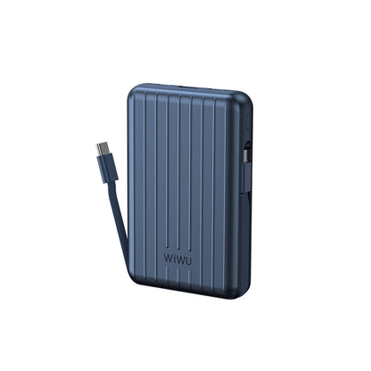 Wiwu PP03 Taşınabilir Wireless Şarj ve PD Hızlı Şarj Özellikli Powerbank 15W 10000mAh Gümüş