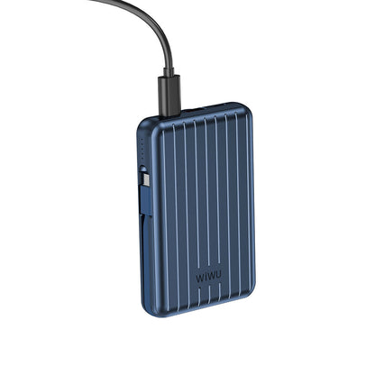 Wiwu PP03 Taşınabilir Wireless Şarj ve PD Hızlı Şarj Özellikli Powerbank 15W 10000mAh Gümüş