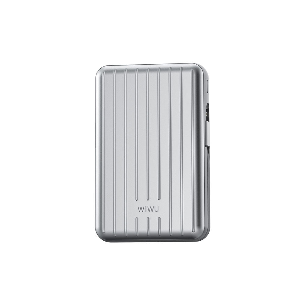 Wiwu PP03 Taşınabilir Wireless Şarj ve PD Hızlı Şarj Özellikli Powerbank 15W 10000mAh Mavi