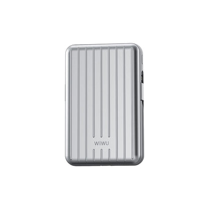Wiwu PP03 Taşınabilir Wireless Şarj ve PD Hızlı Şarj Özellikli Powerbank 15W 10000mAh Gümüş