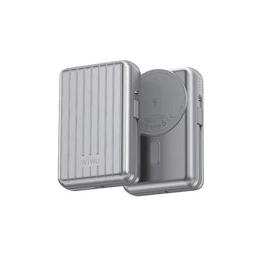 Wiwu PP04 Taşınabilir Wireless Şarj ve PD Hızlı Şarj Özellikli Powerbank 20W 20000mAh Mavi