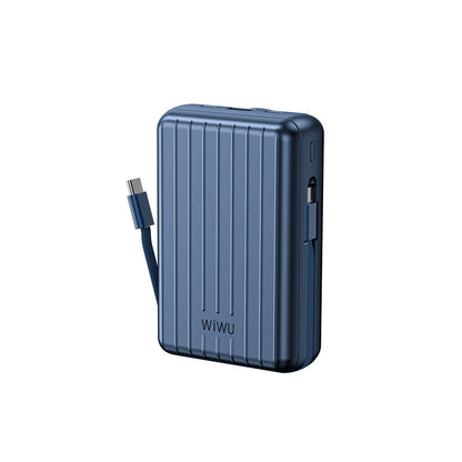 Wiwu PP04 Taşınabilir Wireless Şarj ve PD Hızlı Şarj Özellikli Powerbank 20W 20000mAh Mavi