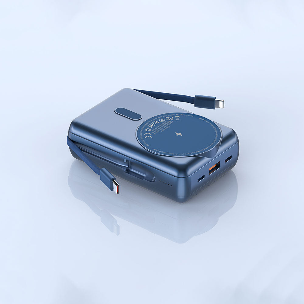 Wiwu PP04 Taşınabilir Wireless Şarj ve PD Hızlı Şarj Özellikli Powerbank 20W 20000mAh Gümüş