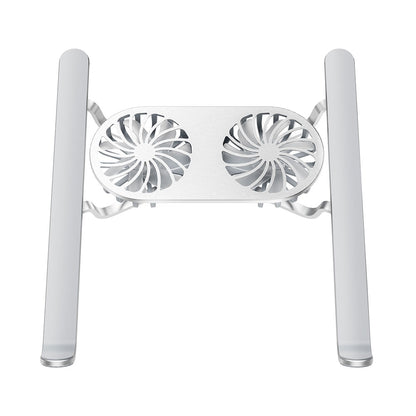 Wiwu S400 Pro Çift Fanlı Işıklı Katlanabilir Ayarlanabilir Laptop Standı 5W 3000RPM Gümüş