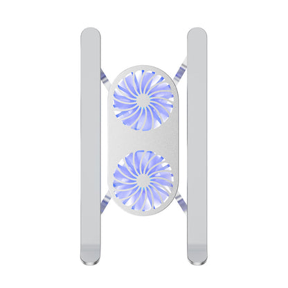 Wiwu S400 Pro Çift Fanlı Işıklı Katlanabilir Ayarlanabilir Laptop Standı 5W 3000RPM Gümüş