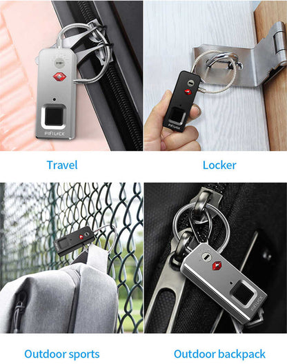 Wiwu S6 Parmak İzi Okuyuculu Asma Kilit Siyah