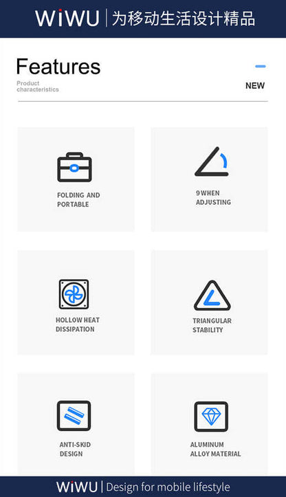 Wiwu S600 Laptop Standı Gümüş