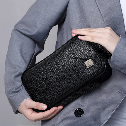 Wiwu Salem Serisi Parmak İzi Kilitli Çok Fonksiyonlu Taşınabilir Mobil Aksesuar Çantası Siyah