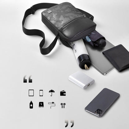 Wiwu Salem Serisi Sling Su Geçirmez Polyester Kumaş Çapraz Askılı Vücut Çantası Siyah