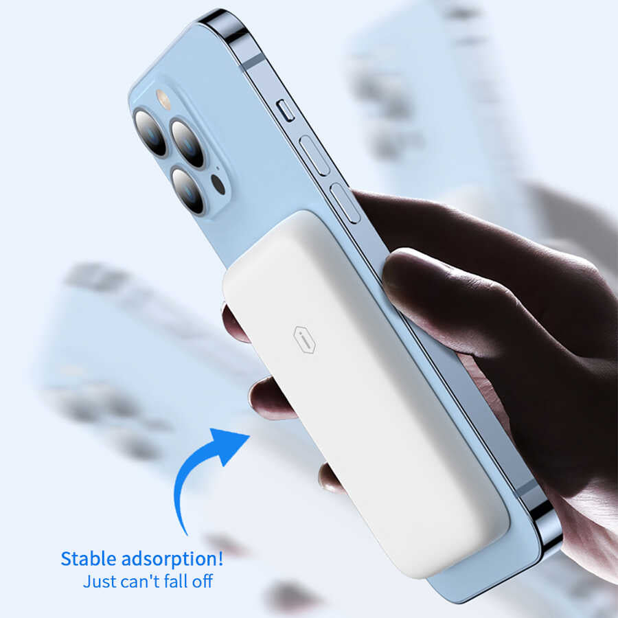 Wiwu SC5000A M-safe Mıknatıslı Wireless Powerbank Beyaz