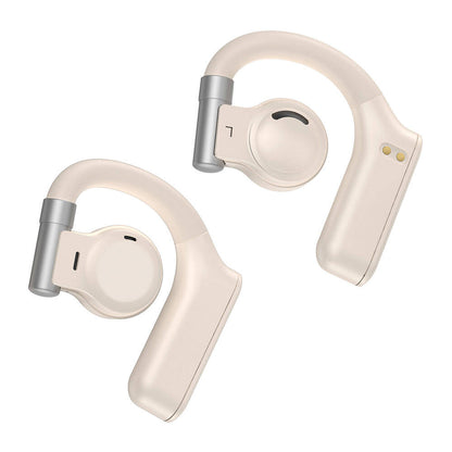 Wiwu T18 Clera Sound Serisi Serbest Ayarlanabilir Kulak İçi Bluetooth 5.2 Kulaklık Krem