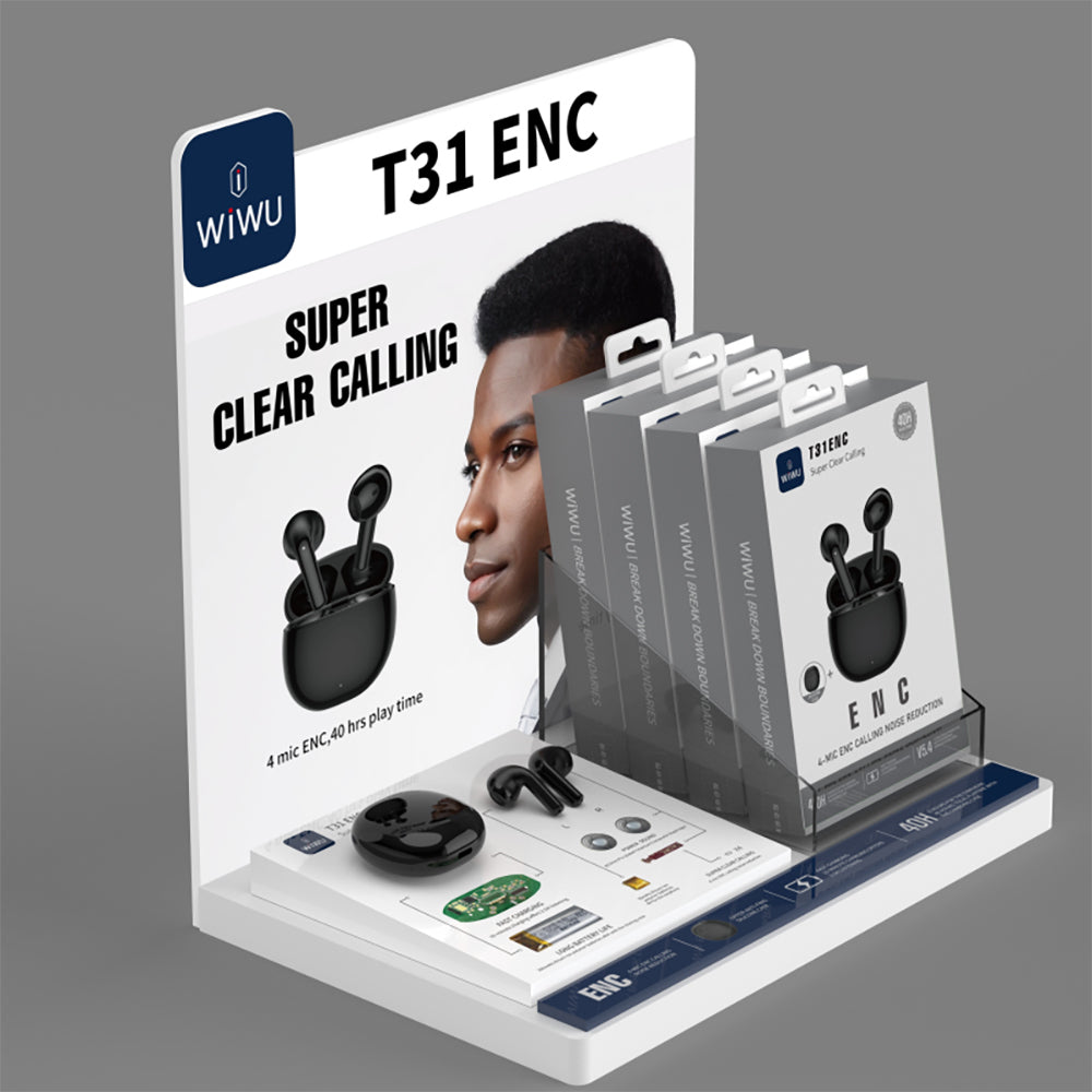 Wiwu T31 ENC Teknolojili TWS Kulak İçi Bluetooth Kulaklık v5.4 Siyah