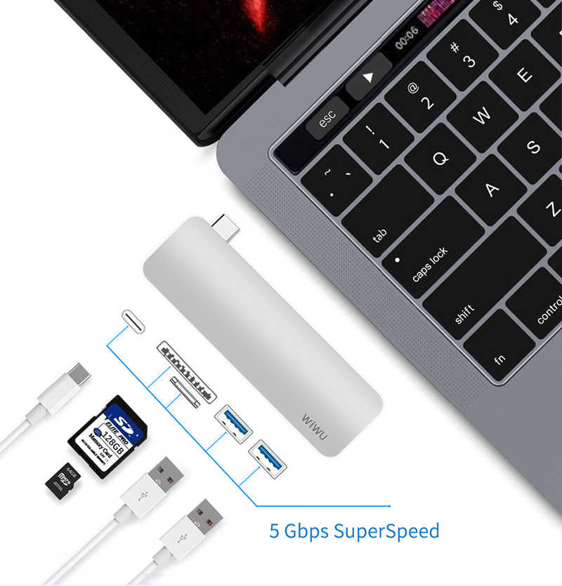 Wiwu T6 Type-C Hub Gri