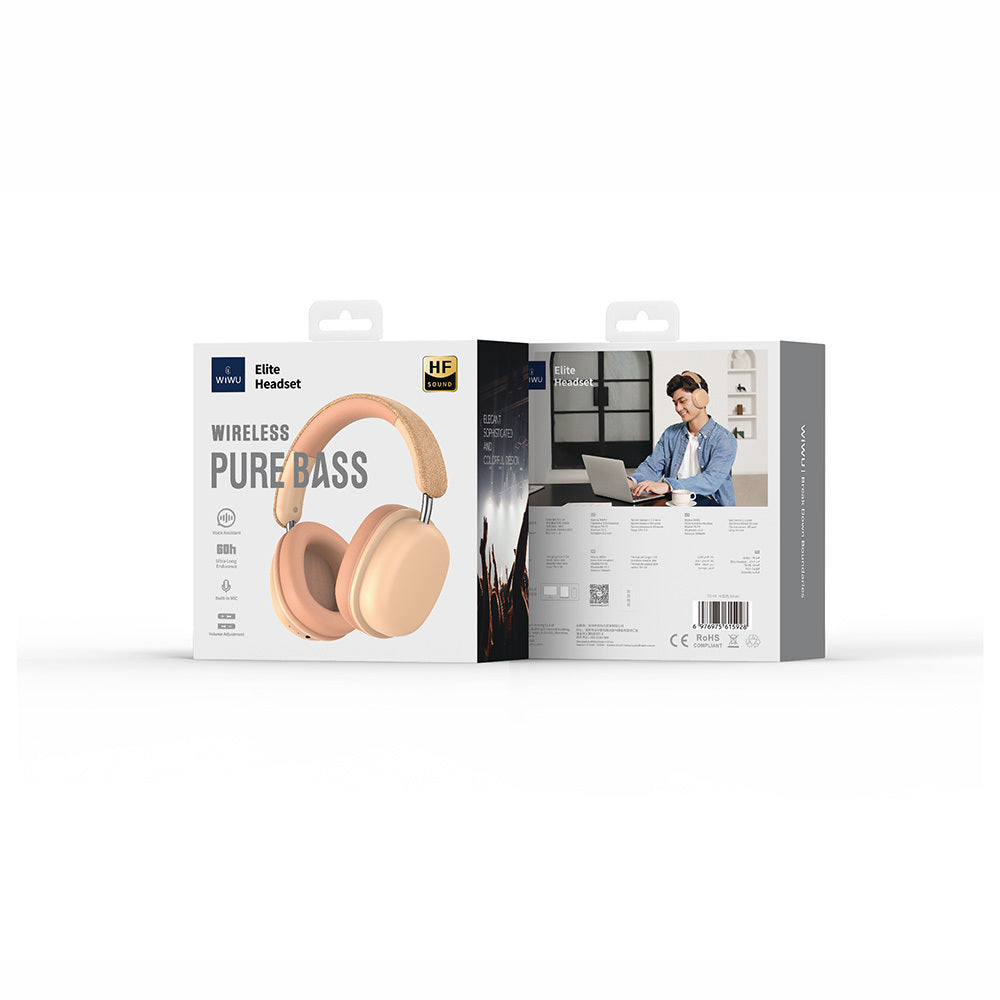 Wiwu TD-05 Elite Serisi Ayarlanabilir Katlanabilir Pure Bass Hi-Fi Kulak Üstü Bluetooth v5.3 Kulaklık Siyah